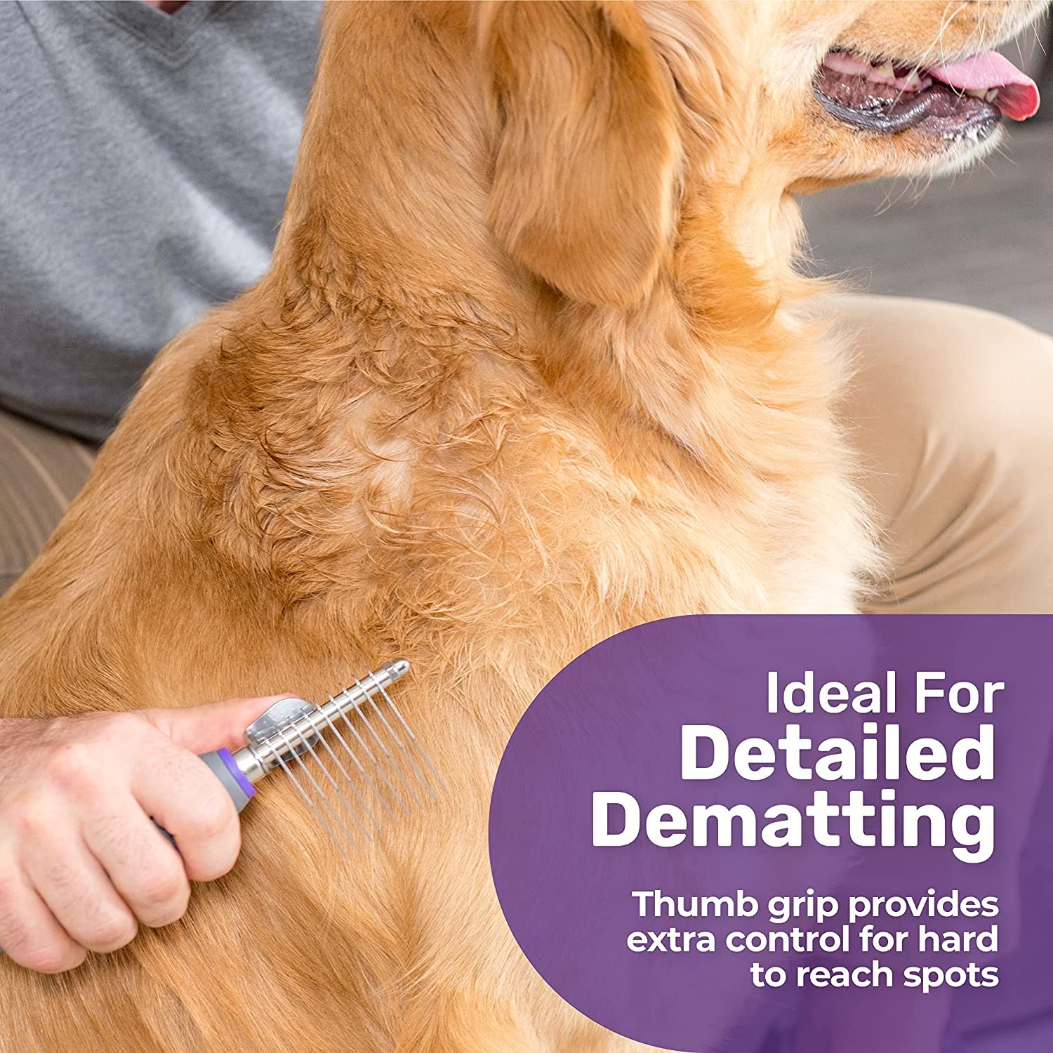 Pet Dematting Comb – Stainless Steel Grooming Tool for Dogs &amp; Cats 