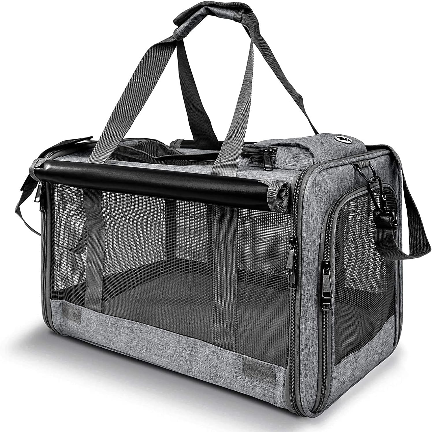 Small Dog Carrier for Puppy Yorkshire Softshell Car Transport Chihuahua Carry Cage 18-inch Collapsible Doggie Vet Visit Crate Easy Load Roomy Pet Carrier Bag Kennel Dog Essentials Teal