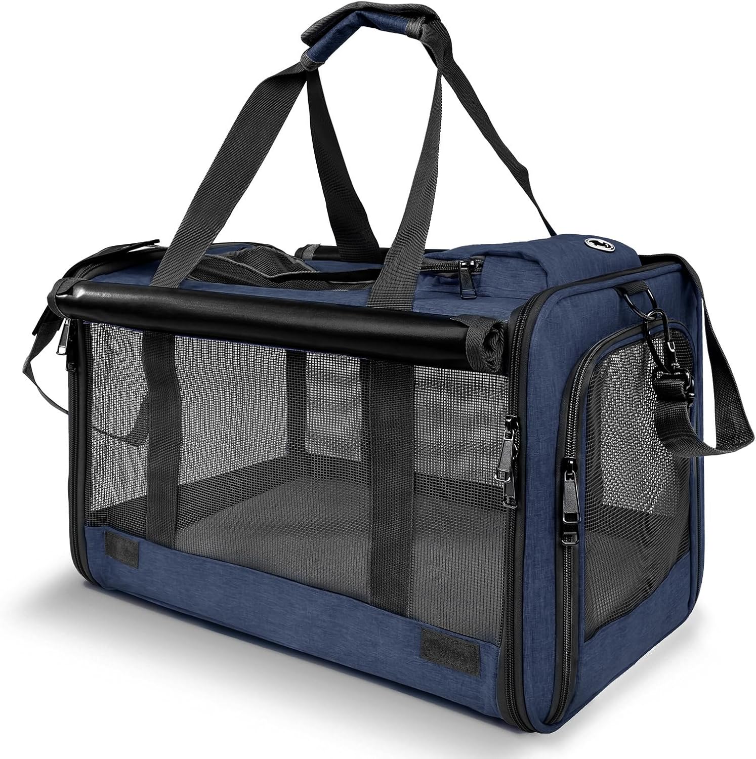Small Dog Carrier for Puppy Yorkshire Softshell Car Transport Chihuahua Carry Cage 18-inch Collapsible Doggie Vet Visit Crate Easy Load Roomy Pet Carrier Bag Kennel Dog Essentials Teal