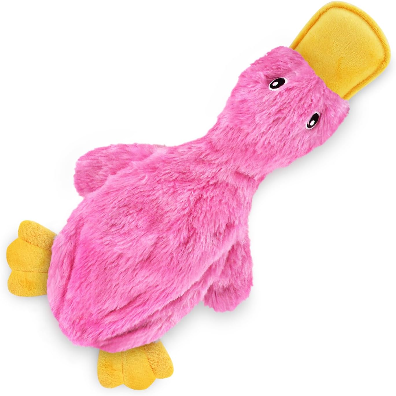 Best Pet Supplies Crinkle Dog Toy for Small, Medium, and Large Breeds, Cute No Stuffing Duck with Soft Squeaker, Fun for Indoor Puppies and Senior Pups, Plush No Mess Chew and Play - Yellow