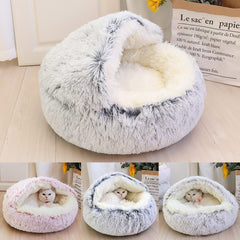 Cozy Semi-Enclosed Plush Pet Bed