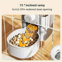1.2L Automatic Pet Feeder Cage Hanging Bowl, Suitable For Small Puppy Cat Rabbit Food Container Dispenser Bowl