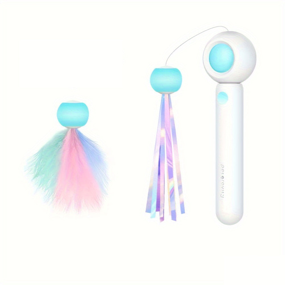Retractable Cat Wand Feather Toy